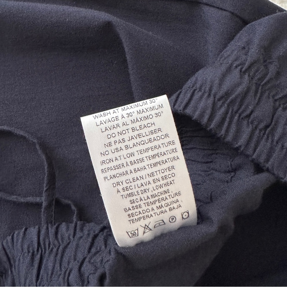 NAADAM Organic Cotton Drawstring Pants Navy Blue Wide Leg Pull On Lightweight - Picture 6 of 15